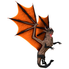 3D Rendering Fairy Tale Dragon on White