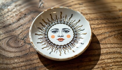 sun motif trinket dish, spring, no people, no text, no logo