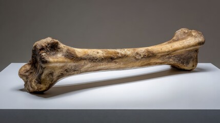 Single Large Bone Specimen on Display for Anatomical Study and Paleontological Research Purposes