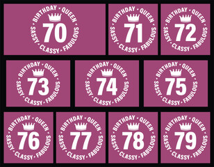 70 years old birthday queen t shirt