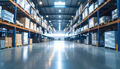 Optimizing warehouse interiors cool tones and modern design for enhanced industrial efficiency