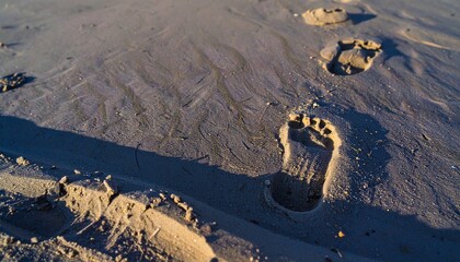 L'impronta del tempo nel deserto della memoria dove le tracce si cancellano mentre altre resistono all'erosione delle onde e del vento sulla sabbia
