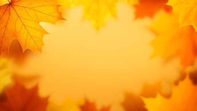 Golden autumn background with maple leaves and sunlight, seasonal fall foliage wallpaper, warm tone nature backdrop, nature-inspired design, seasonal leaf pattern, orange yellow decor