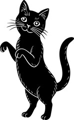 black and white cat vector