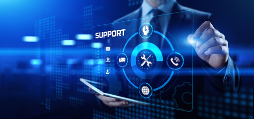 Support customer service business technology concept on virtual screen.