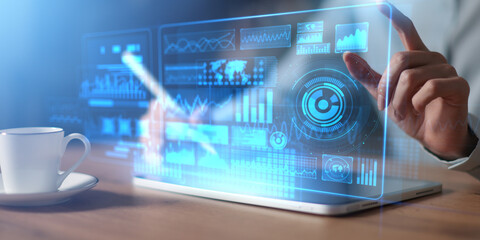 Virtual Dashboard for Data Visualization and Interactive Analytics Tools.