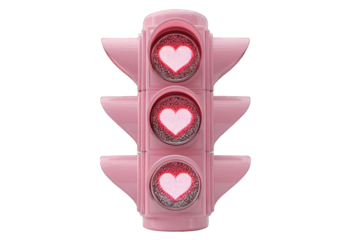 Pink traffic light with hearts (2)