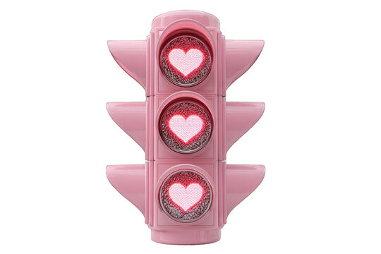 Pink traffic light with hearts (2)