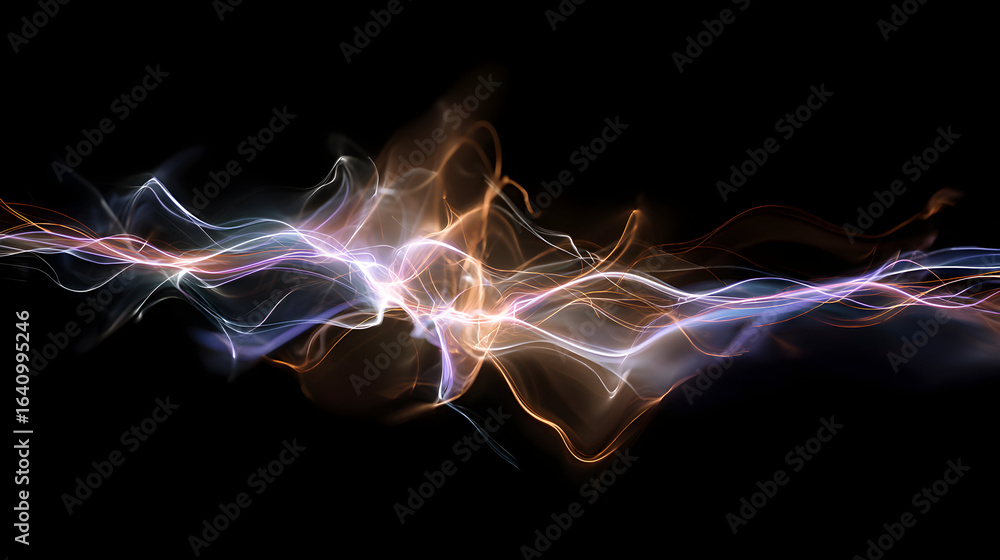 Aufkleber striking ethereal light trails in vibrant hues against a dark backdrop creates an otherworldly energ