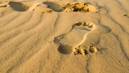 L'impronta del tempo nel deserto della memoria dove le tracce si cancellano mentre altre resistono all'erosione delle onde e del vento sulla sabbia