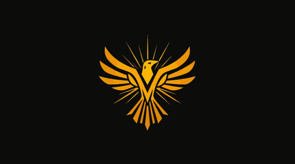 A golden eagle emblem with outstretched wings, radiating light against a dark background.