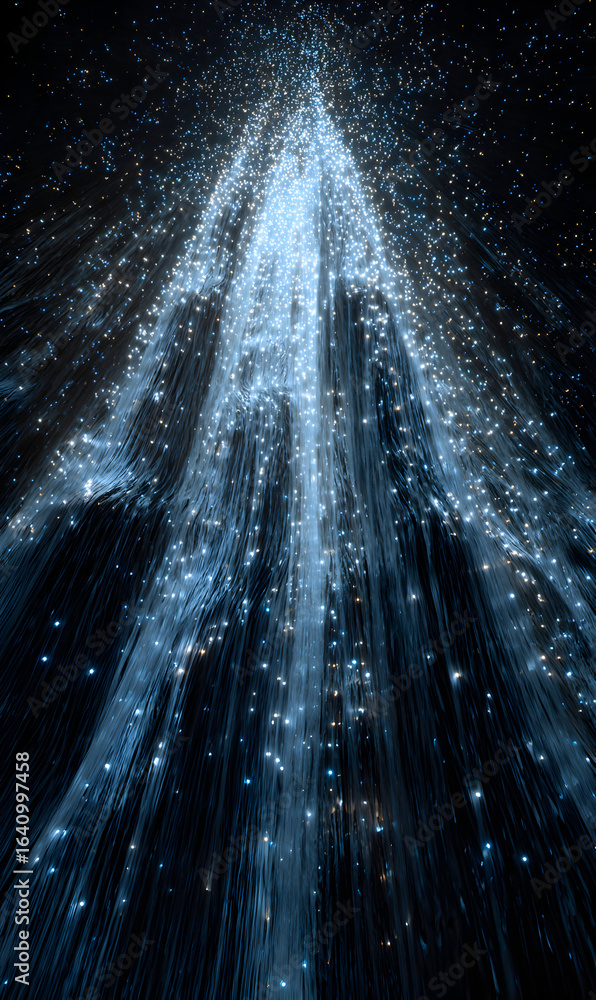 Aufkleber captivating celestial illumination a symphony of glowing particles creating a mesmerizing stream of 
