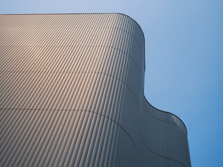 Architecture details Curve facade Modern building exterior shade lighting pleat texture 