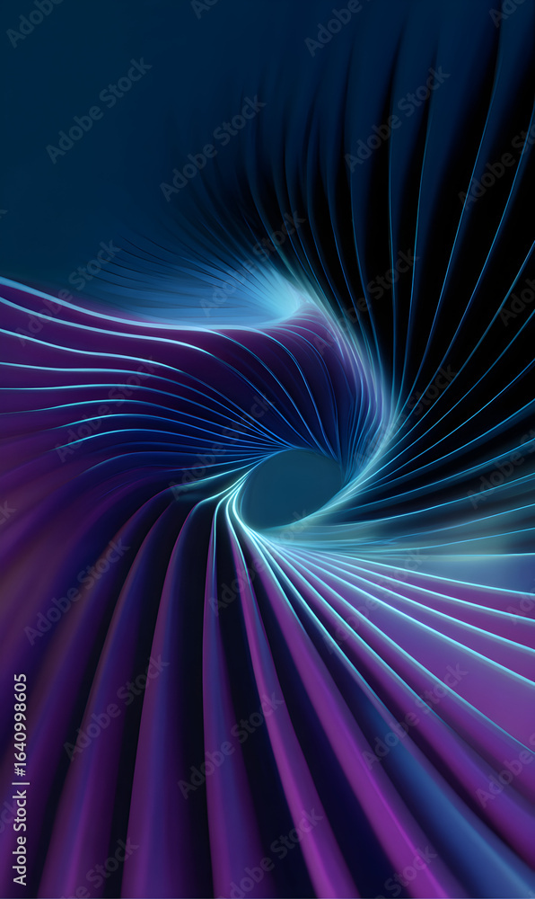 Aufkleber abstract flowing curves in dynamic blue and purple creating a mesmerizing vortex background ideal fo