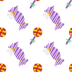 cute Halloween seamless pattern background