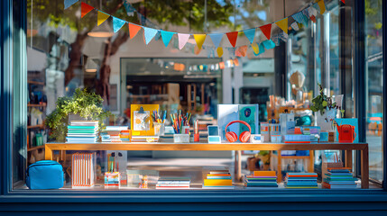 Bright and Inviting Storefront Window Display