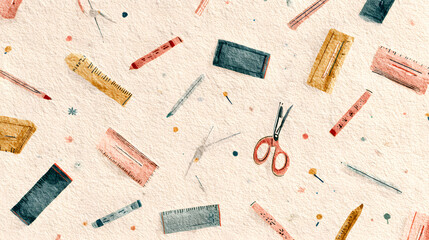Delicate Hand-Drawn Style Illustration in Pastel Tones