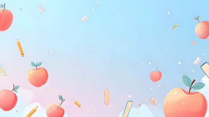 Flat Pastel Vector Banner Background with Soft Lines