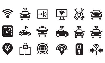 Smart Car and Connected Vehicle Icon
