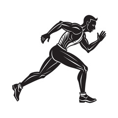 silhouette of a young man running