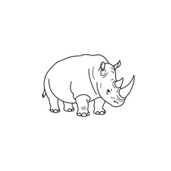 Simple Cartoon Rhino Side View
