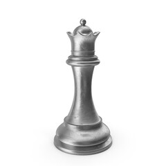 chess piece queen silver isolated on transparent background , 3d render , PNG