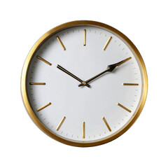 Gold-rimmed wall clock, minimalist design