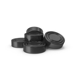 checkers piece black isolated on transparent background , 3d render , PNG