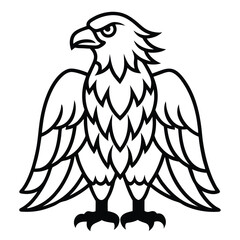 A striking eagle illustration, perfect for logos, emblems, or designs needing a touch of power and freedom. Its clean lines and bold silhouette make it versatile. 