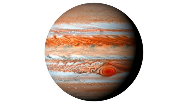 Striking depiction of Jupiter capturing its majestic atmospheric phenomena