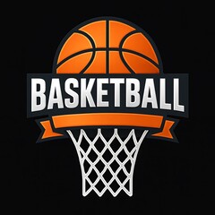 Basketball Club Symbol and Emblem Design with Ball and Sport Badge