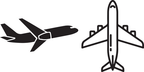 Plane illustration on white background, travel and transportation concept.