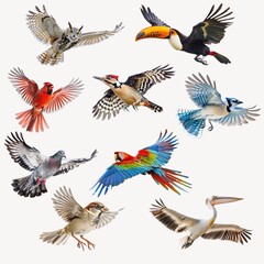 Obraz premium Flying bird design element set