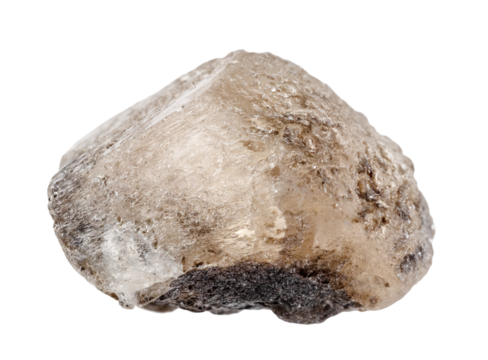 raw phenakite natural mineral cutout on white