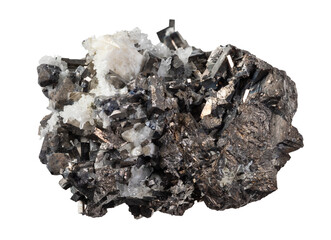 rough natural arsenopyrite mineral cutout on white
