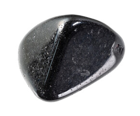 polished schorl black tourmaline mineral cutout