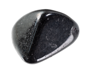 polished schorl black tourmaline mineral cutout