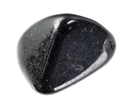 polished schorl black tourmaline mineral cutout