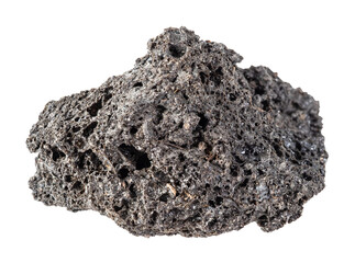 natural raw pumice lava stone cutout on white
