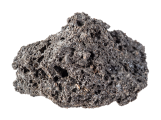 natural raw pumice lava stone cutout on white