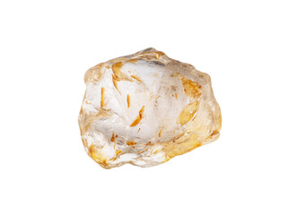 raw colorless sapphire crystal cutout on white