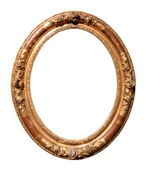baroque vertical oval golden picture frame cutout