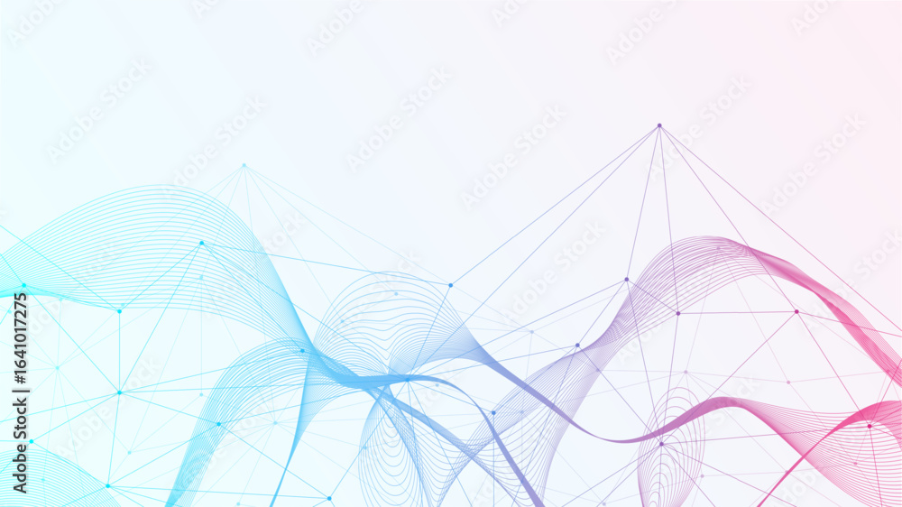 Poster global network connection website header or banner design. abstract background with connecting dots 