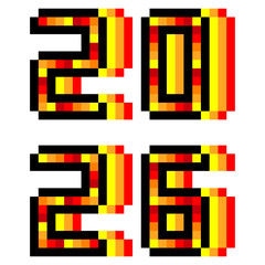 Pixel art 2026 for new year
