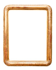 old vertical rounded corner golden picture frame