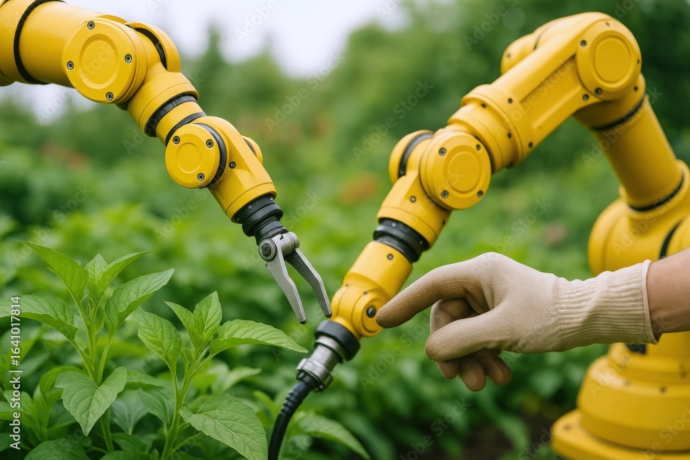 Poster agricultural robotics in precision farming: automated harvesting with advanced technology in green f