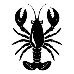 Lobster vector clean black silhouette design white background