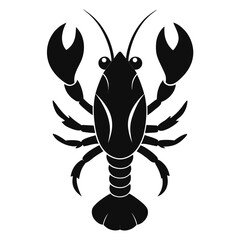 Lobster vector clean black silhouette design white background