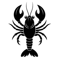 Lobster vector clean black silhouette design white background