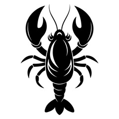 Lobster vector clean black silhouette design white background